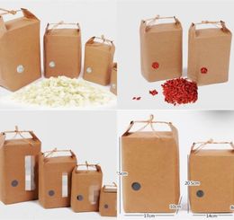 Sac en papier de riz emballage cadeau emballage de thé mariages en carton sacs en papier kraft stockage des aliments emballage debout 249 J29701285