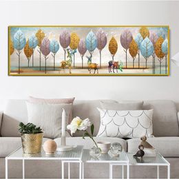 Rich Tree Leaf Pictures Nordic Style Modern Decoration Canvas Schilderij Wall Art voor Woonkamer Neffen Bank Achtergrond Geen frame