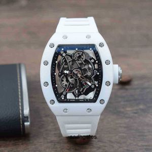 Richa Luxe heren mechanisch horloge Designer es Whole 055 Keramisch Montre De Luxe Herenpols Japan Miyota Automatisch uurwerk Skeleton Dial Whit