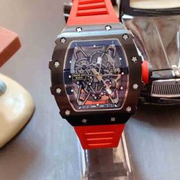 Richa Milles Mile Luxe Heren Mechanisch Richad Horloge Zakelijk Vrije tijd Rm35-02 Automatisch Zwart Stalen Kast Tape Mode Zwitsers uurwerk Horloges Choser