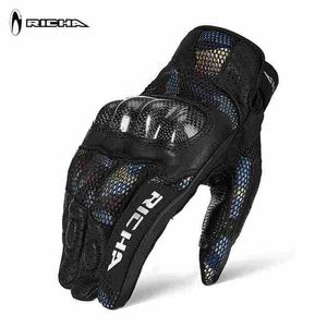 Richa Motorfiets Handschoenen Koolstofvezel Materiaal Man Vrouw Racing Motocicleta Touch Screen Motocross Guantes Moto Drop Resistent H1022