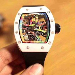 Richamill Luxury Wristwatch Mill Business Leisure 68-01 Watch Motchical Watch en céramique Coupe céramique Mélange de montres MONTRATION