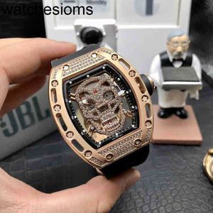 Richamill Swiss ZF Factory Watch Mens Business Leisure Mechanisch volledig automatisch horloge overal in de Sky Star Diamond uitgehold skelet gepersonaliseerd