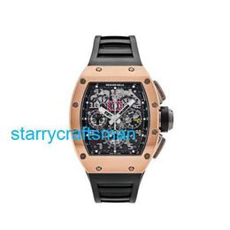 Richamills Luxury montres mécaniques chronographe moulls masculin RM011 Felipe Massa Time Code rose Gold stxd