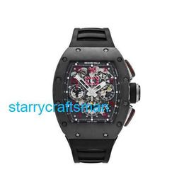 RICHAMILLS Luxury Montres Chronograph Chronograph Mills Watch Men's Watch RM011 AK TI Felipe Massa Titanium Red Number ST1m