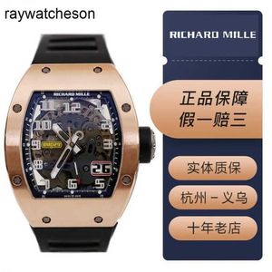 Richamills Watch Mils Watches Mens Series RM029 18K Rose Gold Hollow Dial Interrupteur mécanique automatique Famme Luxury Fashion