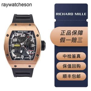 Richamills Watch Mils Watches Mens Series RM029 Machinerie Automatic Machinery 18K Rose Gold avec un diamètre de 39x48 mm