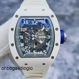 RichAmills Watch Milles horloges RM RM030AO Global Limited Edition van 50 witte keramische grijze blauwe kleur uitgehold wijzerplaat automatische mechanische horloges RR
