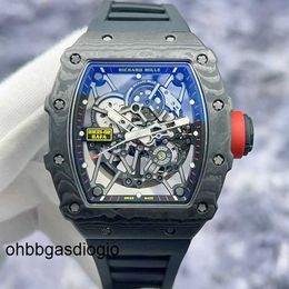 Richamills Watch Milles Watches RM RM3502 NTPT Fibre en fibre de carbone cadré avec de grands trois hommes mécaniques automatiques nécessaires Watch RR