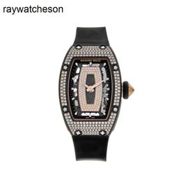 Richamills Watch Milles Watches RM0701 Rose Gold Carbon TPT Diamond Border