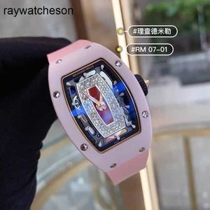 Richamills Watch Milles Horloges Womens Series RM0701 Powder Ceramic Red Lip Titanium Automatisch mechanisch