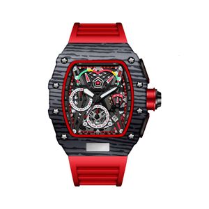 Richarder Miller Mouvement Montre Qualité Face Haute Silicone RM Carré Multifonctionnel Marque Montres Bande Type De Baril Montre À Quartz Pas Cher 6QMH