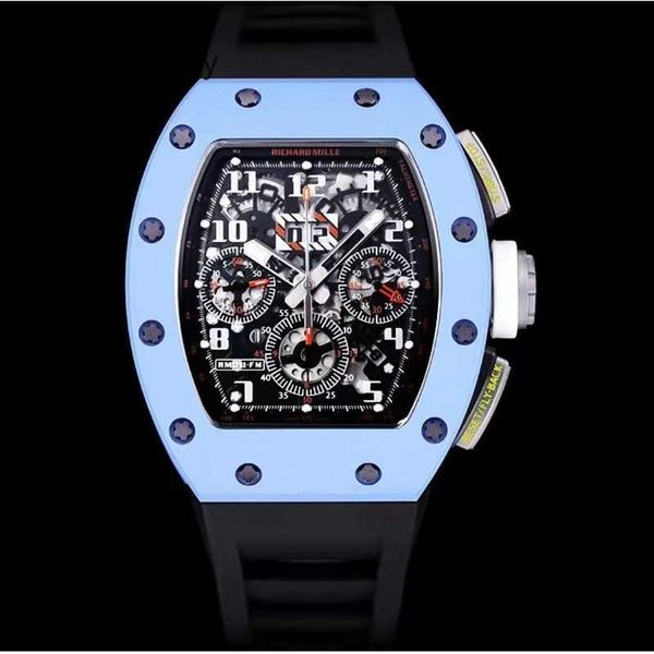 Richarder Miller RM011 RM11-02 RM011-FM RM11-03 Colección para hombre Reloj de lujo suizo Cronógrafo Flyback automático Zona horaria dual una máquina de carreras en la muñeca IHGZ