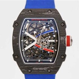 Richardmiler mechanische automatische horloges Zwitserse beroemde horloges Rm6702 blauw herenhorloge Ntpt koolstofvezel titanium metalen wijzerplaat Automatic Machinery World F HBL4