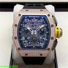 RichardMiler RM11-03 montres pour hommes machines automatiques 44.5*50mm montre RM11-03 or Rose diamant HB II