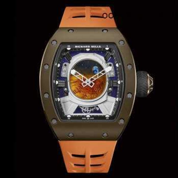 Reloj de marca Richardmill Relojes de pulsera mecánicos automáticos Richardmill Serie para hombre RM5205 Astronauta Volante Aleación de titanio Esmalte Disco de Marte Limitado a 30 Pi HBMJ