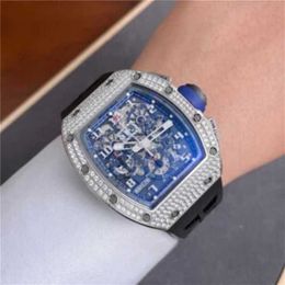 Richardmill Wacthes Chronographe à rattrapante à remontage automatique RM011 Platine serti de diamants d'origine Felipe Massa Limité à 70 montres de loisirs pour hommes S8 WN9Y0