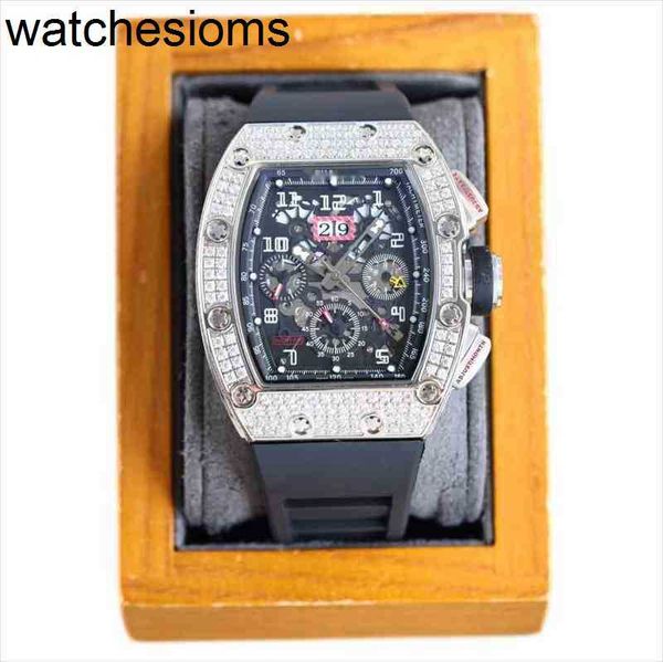 Richardmill Watch Date Luxury Mens Mécanique Case Inclay Diamond Tourbillion Automatic Mulless Brand For Men Swiss Movement Wrist Wrists