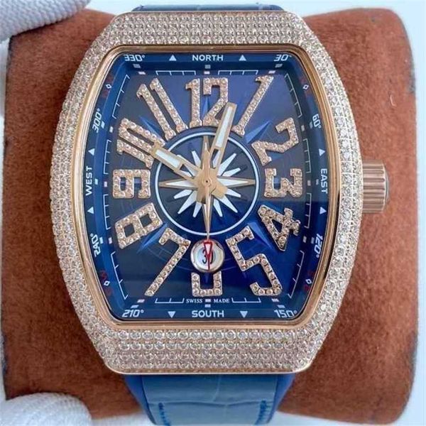 Reloj Richardmill Reloj Milles de lujo Richards Mile Yate azul con incrustaciones de estrella de Mantian Reloj de pulsera doméstico con esfera grande para hombre con esfera automática y espejo Nuevo Ms31