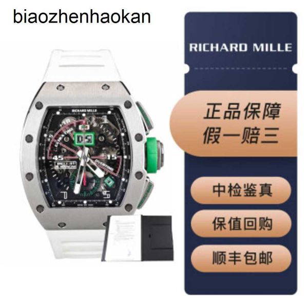 Relojes Richardmill Reloj mecánico automático Richar Millesr Rm1101 Mens Mancini Edición limitada Juego de pelota único Cronómetro Titanio m