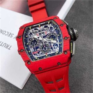 Richardmill Horloges Automatische opwinding Sportpols Zwitserse serie Richardmill Herenhorloge RM1103 Red Magic NTPT Limited Edition Tourbillon Full Hollow Man WNQR5