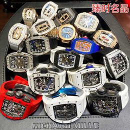 Richardmille Montres automatiques mécaniques Montres-bracelets célèbres suisses RM11-03 Machines automatiques 445 50mm Montre pour homme RM11-03 Noir Ntpt HBPJ