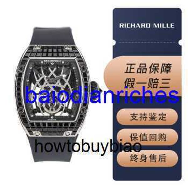 Richardmills Reloj Automático Miles Relojes Mecánicos Richardmills RM1901 Natalie Portman Spider Tourbillon Edición Limitada Global Platino Negro Gema Hombres HBV1