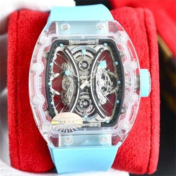 RichardsMilers Reloj suizo ZF Factory Tourbillon Movimiento automático Movimiento Movimiento Calidad superior Estilo deportivo Personalidad Rm5301 Totalmente cristal Ho