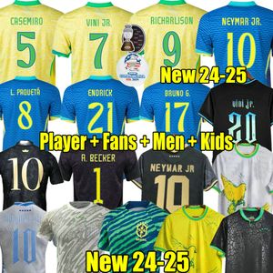 Richarlison 2024 Endrick Casemiro Braziliës voetbaltruien 24 25 Camiseta Raphinha Paqueta Vini Jr Rodrygo Brasil Maillots voetbalshirt Men Women Kids Uniform