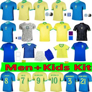 Richarlison Jerseys de fútbol Brasil Raphinha Vini Paqueta Antony 24 25 Camisa del equipo nacional de la Copa Mundial Jesús Casemiro Brasils Martinelli Rodrygo Fútbol Kits Man Kit