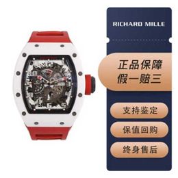 Richarmill Montres Mécaniques Automatiques Montre-Bracelet Montre Suisse Montre Homme RM030 Céramique Blanche Édition Limitée Mode Loisirs BusinesMBW WN-4ILP