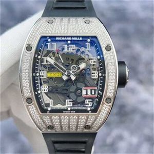 Richarmill Tourbillon Horloges Automatische mechanische horloges herenhorloge RM029 WG originele diamant 18K witgoud uitgeholde wijzerplaat met datumweergave