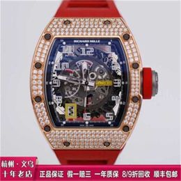 Richarmill horloge Automatische mechanische Zwitserse polshorloges Bewegingshorloges RM030 Herenhorloge 18K roségoud met diamant Datumweergave Machine Swi WN-W6I5