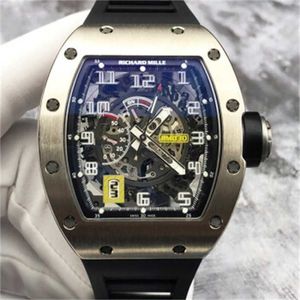 Richarmill horloge Automatisch mechanisch Zwitsers horloges Beweging Horloges RM030 uitgeholde wijzerplaat herenhorloge 18K platina materiaal horloge met 12016 jaar oorlog WNZ5G