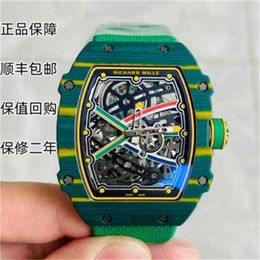 Reloj Richarmill Reloj de pulsera mecánico automático Relojes de lujo para hombre Swiss Sports RM67-02 Green Car WN-BPXR