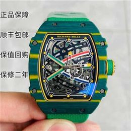 Reloj Richarmill Relojes para hombres y mujeres Serie Relojes de pulsera RM67-02 Carbono verde AINI WN-S3I8