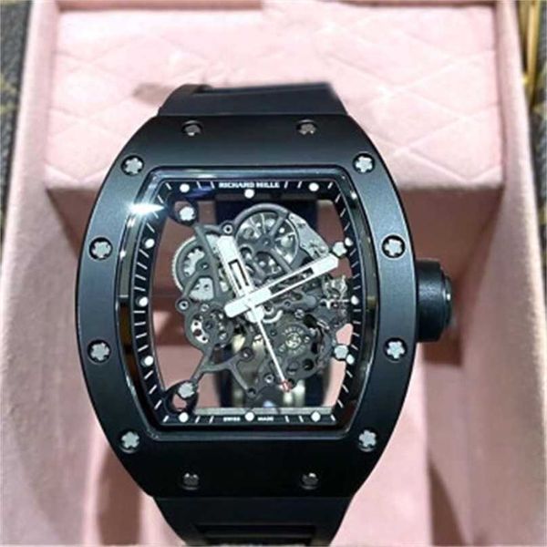 Richarmill Watch Tourbillon Automatique Mélanges mécaniques Wrists Swiss Womens Watches Mens Series Automatic Mechanical Hollow Date Affichage 48x40mm Mens Watc Wnwoj