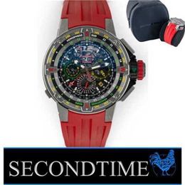 Richarmiller montre des montres de luxe Mouvement mécanique montre la bracelet RM60-01 48mm Titanium Flyback Chronograph Calendar Calendar Regatta WN-DM9T