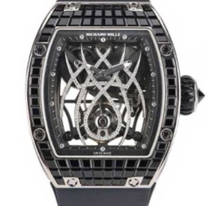 Richarmilles Montres mécaniques automatiques Montre-bracelet de luxe mécanique Montre suisse pour homme 1901 Natalie Portman Spider Tourbillon Édition limitée Blanc WNEU6