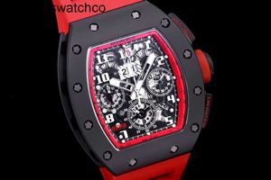 RicharMilles horloge Mechanisch uurwerk Horloge Rubberen band Keramische wijzerplaat Waterdicht Fantastisch i c h a d stijl RM11 RM1103 5E9D 11designerkwaliteit TPT Koolstofvezel