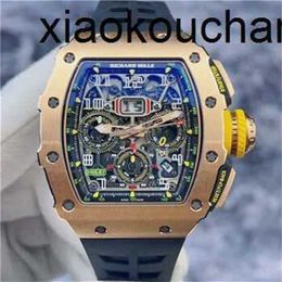 Orologio RicharsMiers automatico SuperClone KV Factory RM11-03RG Quadrante in oro 18 carati Funzione di cronometraggio 20 Completo Zaffiro in fibra di carbonio Spedito da Fedex4U4D tabella