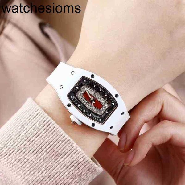 Reloj RicharsMill Reloj mecánico automático Flame Lips Lady Multifuncional rms07-01 Personalizado de lujo para mujer Movimiento suizo de cerámica para hombre