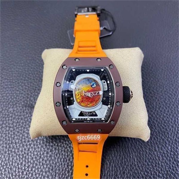 Montre RichasMiers Ys Top Clone Factory Watch Montre automatique en fibre de carbone RM52-05 livrée avec un bracelet en saphir naturelIMJY
