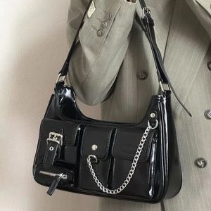 Richme Punk Bolso Mujer Fashion Trend Design Chains Crossbody Schoudertassen Harajuku Y2K PU PU LADESS DAMES BAGS 231221