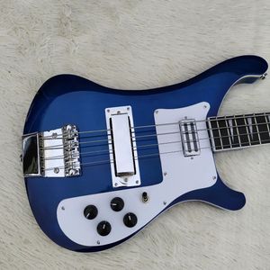 Rick 4003 Backer guitare basse Transparent couleur bleue Chrome matériel haute qualité Guitarra livraison gratuite guitare électrique