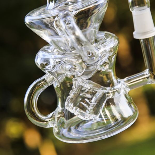 9,4 pouces Clear Recycler Glass Water Bong Dab Rigs Pre b Beaker Bongs avec 14 mm Banger Heady Glass Bongs pour fumer