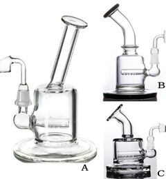 Palmmaat Bubbler Hookahs Face Glass Bongpijp Witte kleine cartoon Bongs Percolator Water DAB Rig 14 mm Gezamen