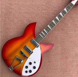 Ricken 12 Strings Electric Guitar Cherry Sunburst Color Rosewood Benebord dubbele uitgangspoort gratis verzending