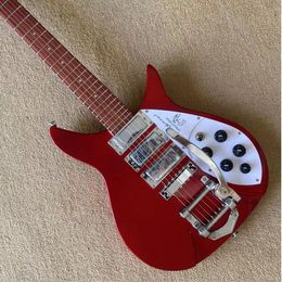 Guitare électrique Ricken 325, système Tremolo, touche en palissandre, guitare 6 cordes, couleur rouge métallisé