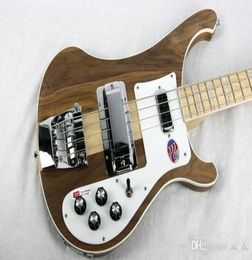 Ricken 4001 Rare translucide noix vintage 4000 4003 4 String Electric Bass Guitar Cold Body One PC Neck Body7596254